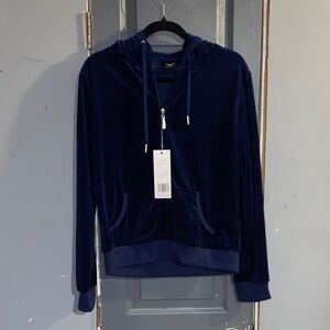 White Mark Navy Blue Hoodie